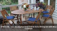 SET DINING 7PC W/ CUSH FOLD OUTD