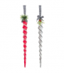 ORN 8.95" ICICLE W/GINGHM R OR W