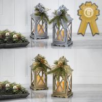 LANTERN CANDLE 10.5" GLD SIL LED
