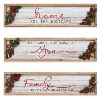 SIGN WALL 23.6"L HLDY PN BR 2AST