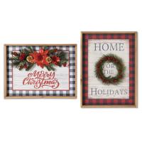 SIGN WALL 23.6"L HLDY FLORA 2AST