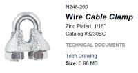 CLAMP CABLE 1/16" ZINC