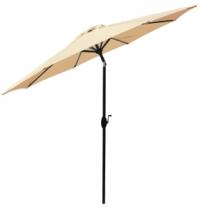 UMBRELLA 9' CRANK BEIGE ALUM