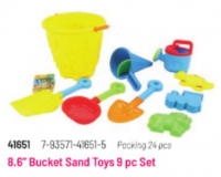 BUCKET SAND TOYS 9PC
