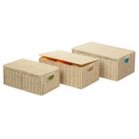 BASKET 3PC PAPER ROPE W/LID NAT