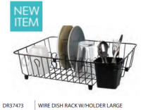 DRAINER DISH WIRE LARGE BLK