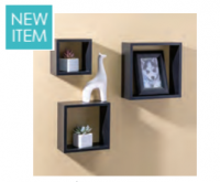 CUBES FLOATING WALL 3PC BLK