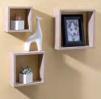 CUBES FLOATING WALL 3PC OAK