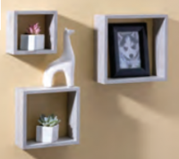 CUBES FLOATING WALL 3PC GREY