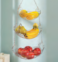 BASKETS HANGING 3 OVAL CHROME