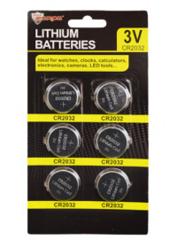 BATTERY CR2032 BUTTON 6PK
