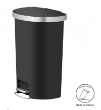 WASTEBIN HANA SEMI RND 55L BLK
