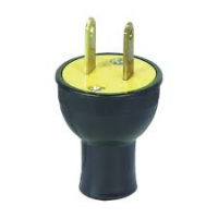 PLUG 15A 125V 2 PRONG ROUND