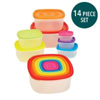 CONTAINER FOOD MED 14PC RAINBO