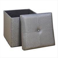 OTTOMAN FOLDING SGL MET.PEWTER