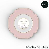 PLATES 10.7" GOLD FLOWER BLUSH