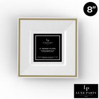 PLATES 8" SQUARE CLASSIC WHT OLD