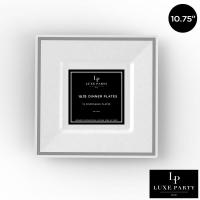 PLATES 10.75" SQUARE CLASS WH SV