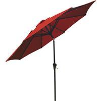 UMBRELLA 9'CRANK RED W/SOLAR LED