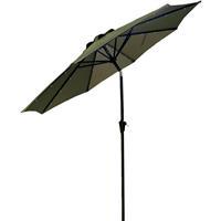 UMBRELLA 9'CRANK GRN W/SOLAR LED