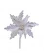 PICK POINSETTA WHITE W/GLIT 12"