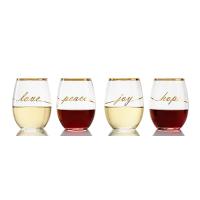 GLASSES WINE HOLIDAY CHEER 17OZ