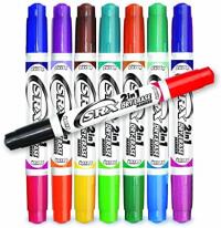 MARKERS DRY ERASE DBL SIDED 2N1