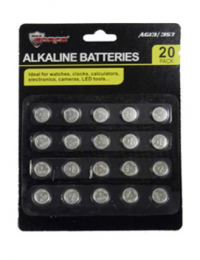 BATTERY AG-13 ALKALINE 20PK