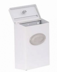 MAILBOX LOCKABLE VERT WHT METAL