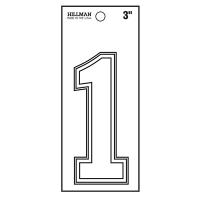 NUMBER-1 3" WHITE DIE CUT VINYL