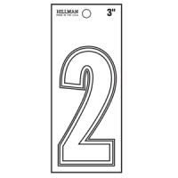 NUMBER-2 3" WHITE DIE CUT VINYL