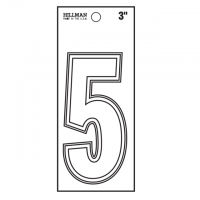 NUMBER-5 3" WHITE DIE CUT VINYL