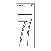 NUMBER-7 3" WHITE DIE CUT VINYL