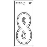 NUMBER-8 3" WHITE DIE CUT VINYL