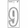 NUMBER-9 3" WHITE DIE CUT VINYL