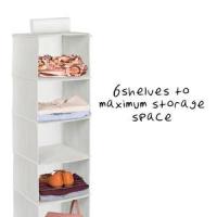 ORGANIZER HANGING 6 SHELF WHT