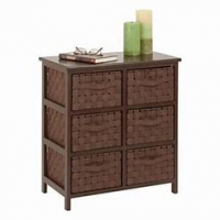 CHEST STORAGE 6 DRAW WOOD BRWN