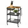CART KITCHEN W/CUTTING BOARD BLK