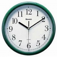 CLOCK WALL 10" H GREEN