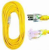 CORD EXT 50' 12-3 YELLOW LIGHTED